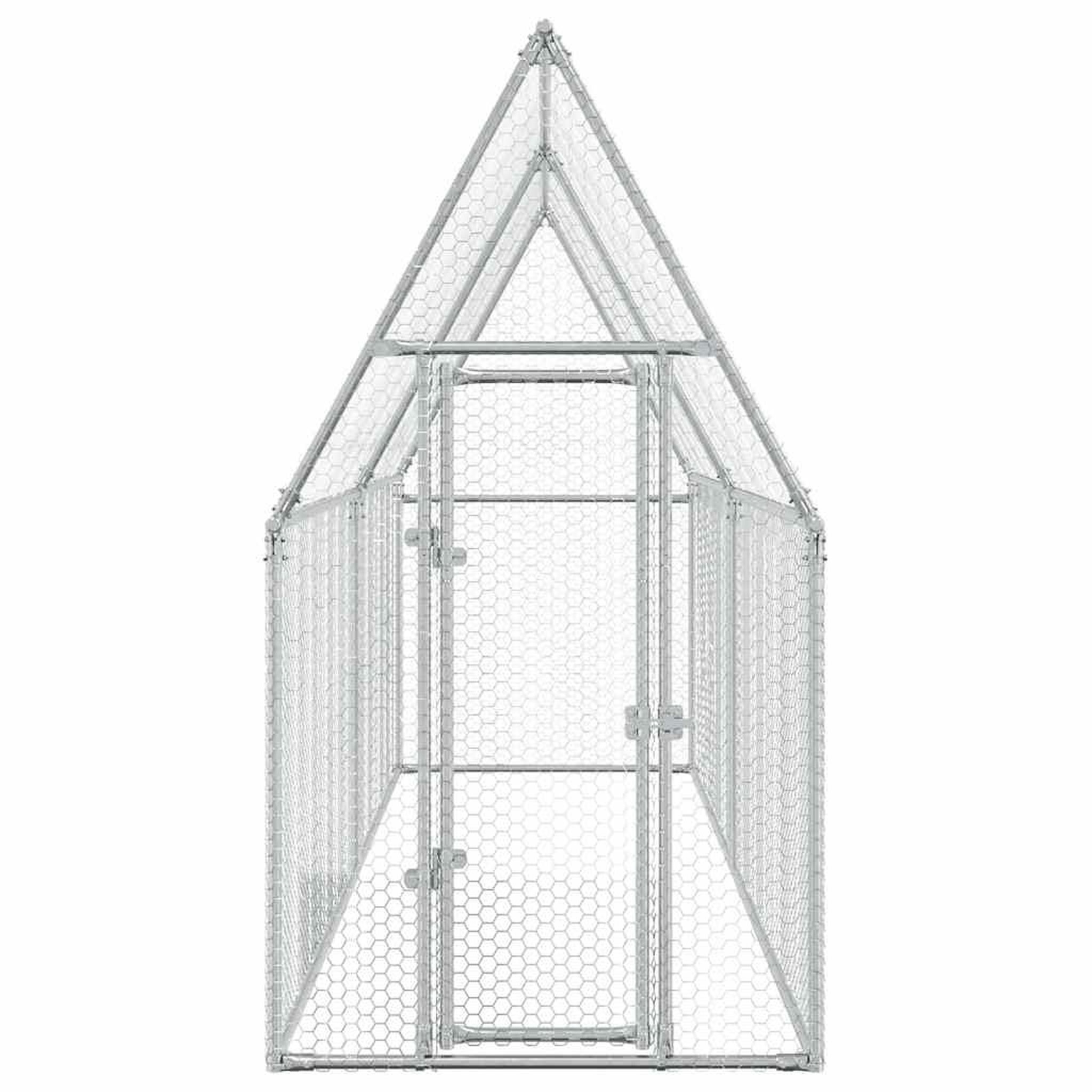 Voir la diapositive 4 : VIDAXL Cage pour poules argente 400x100x190 cm acier galvanise