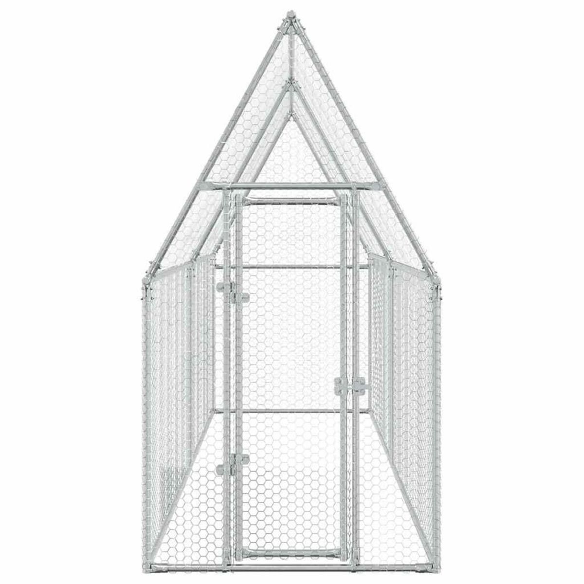 VIDAXL Cage pour poules argente 400x100x190 cm acier galvanise