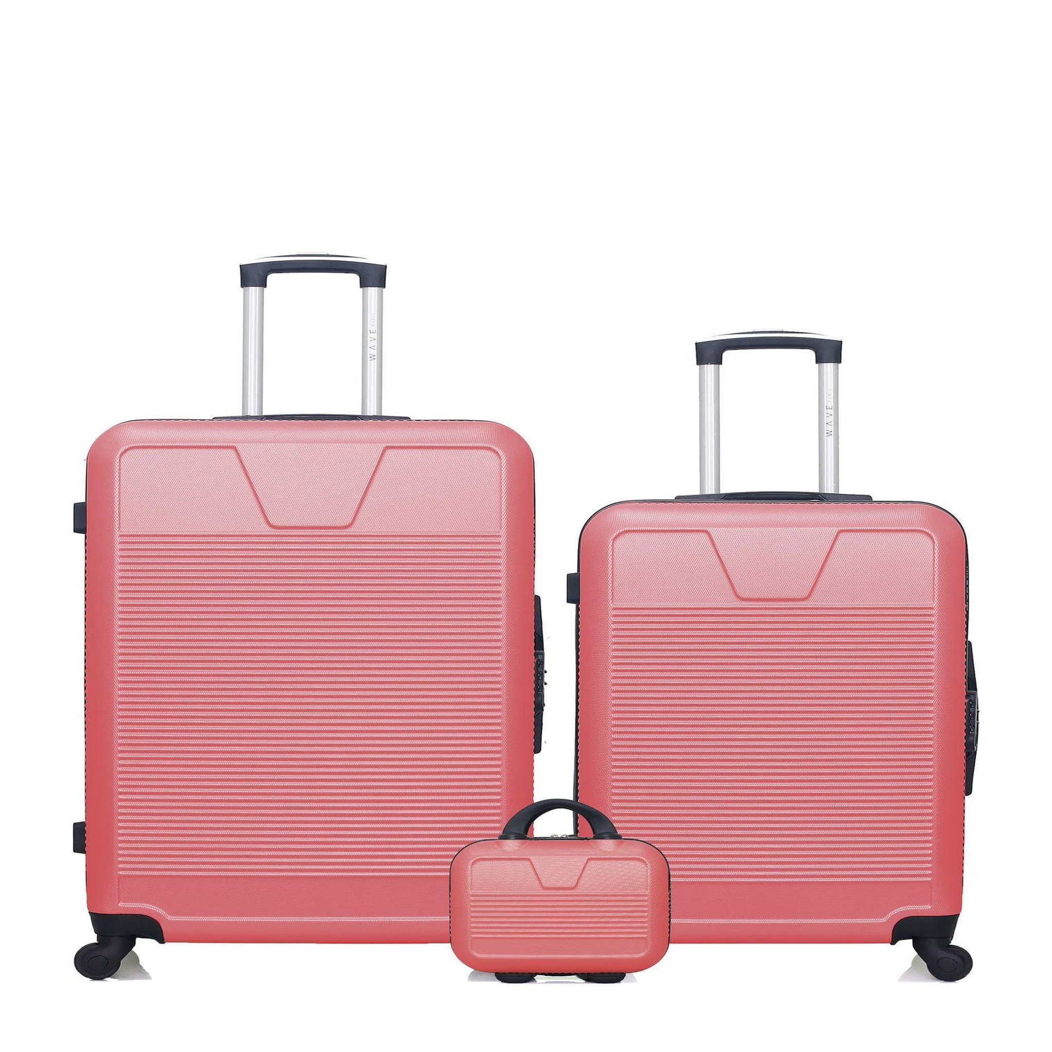 WAVE PARIS Wave paris - lot de 3 - valise grand format, valise weekend et vanity selenga. Coloris disponibles : Bleu, Noir, Gris, Beige, Rose