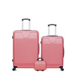WAVE PARIS WAVE PARIS - Lot de 3 - Valise grand format, valise weekend et vanity SELENGA. Coloris disponibles : Rose, Bleu, Beige, Gris, Noir