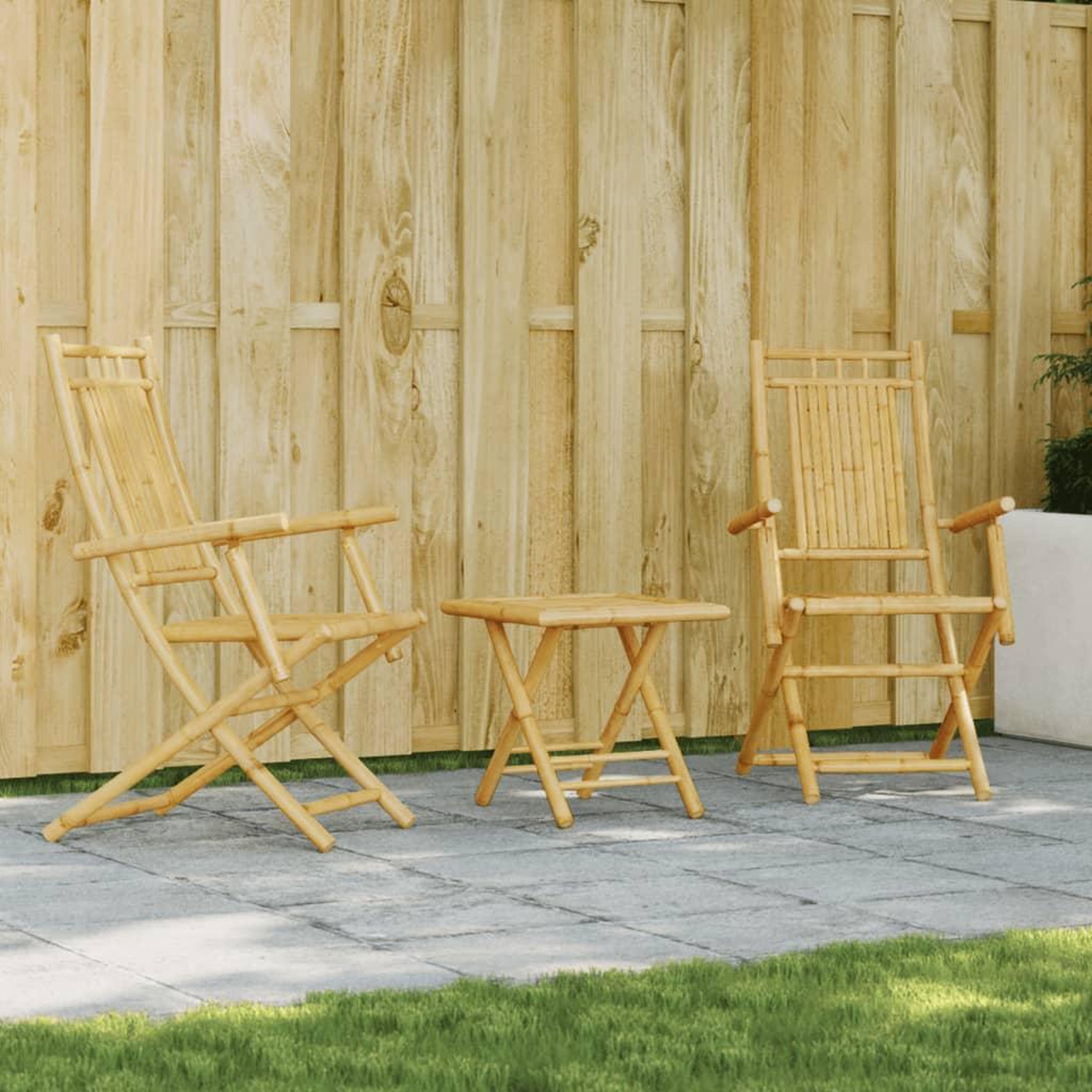VIDAXL Ensemble de bistro 3 pcs bambou