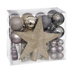 FEERIC LIGHT & CHRISTMAS Coffrets Décoration sapin de Noël 44 pièces - Champagne et Violet