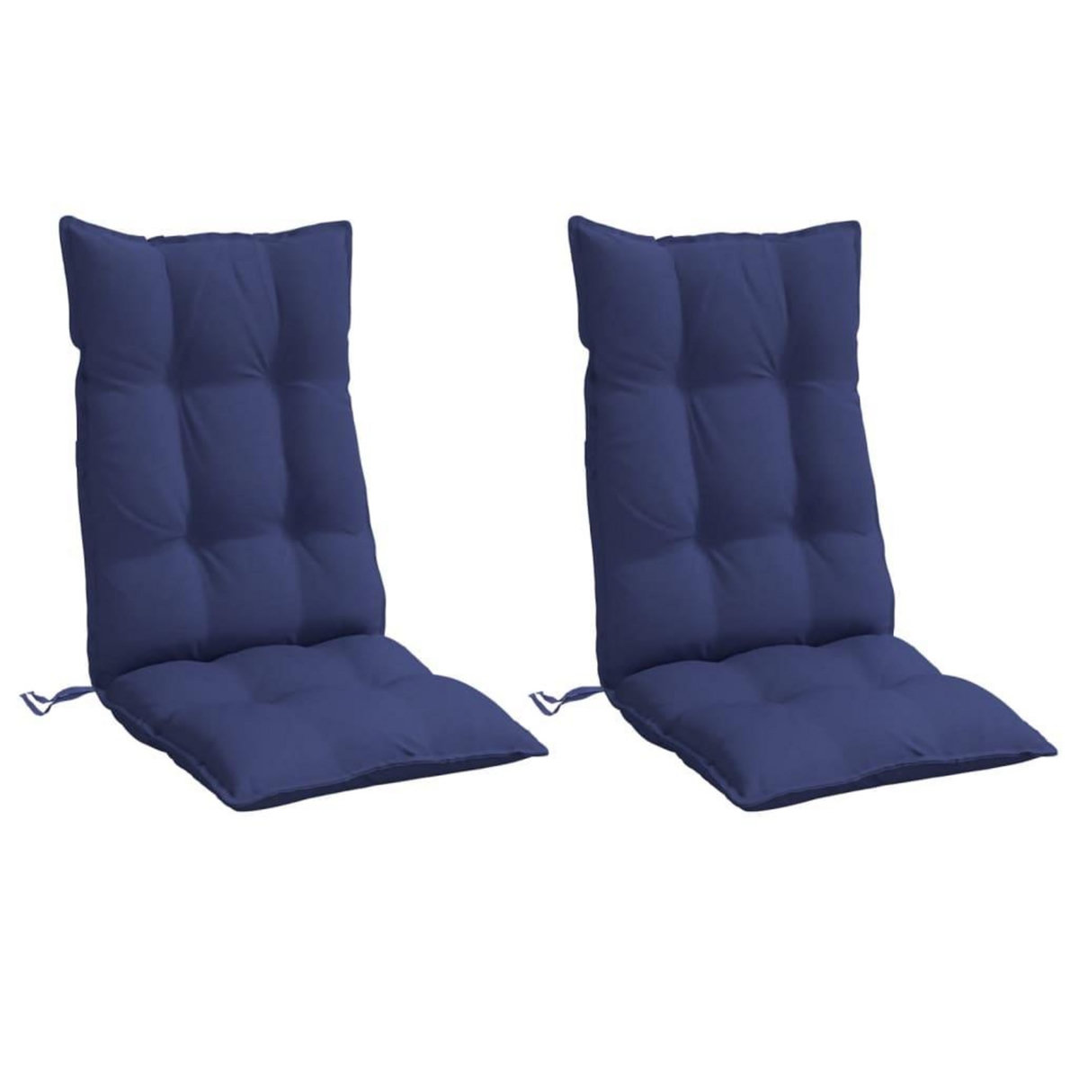 VIDAXL Coussins de chaise a dossier haut lot de 2 bleu marine