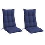 Voir la diapositive 3 : VIDAXL Coussins de chaise a dossier haut lot de 2 bleu marine