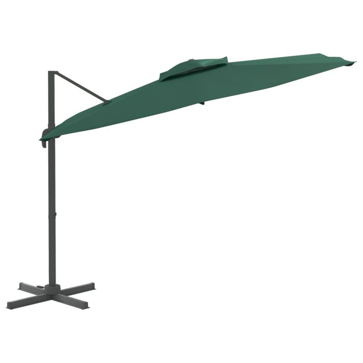 VIDAXL Parasol cantilever a double toit Vert 300x300 cm