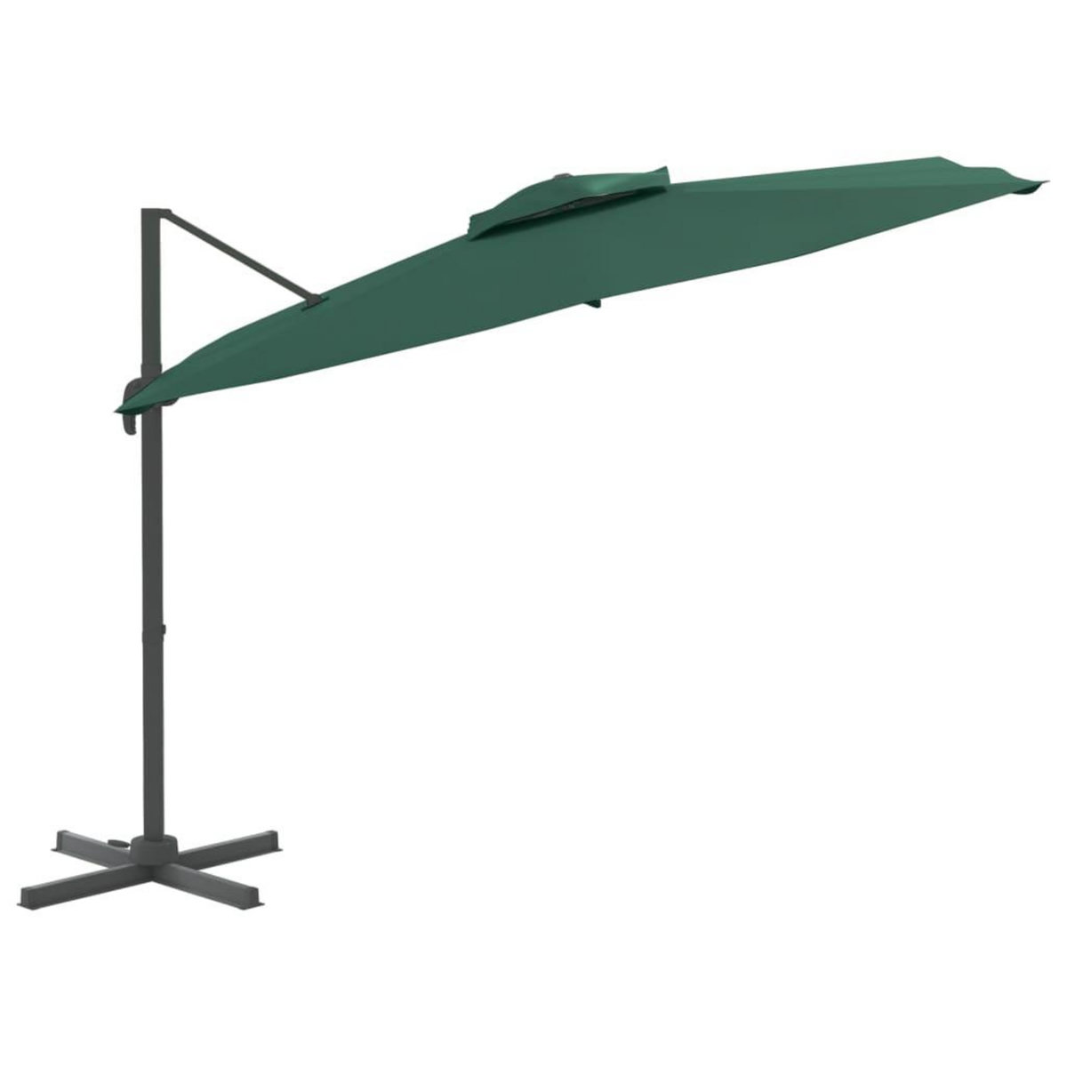 VIDAXL Parasol cantilever a double toit Vert 300x300 cm