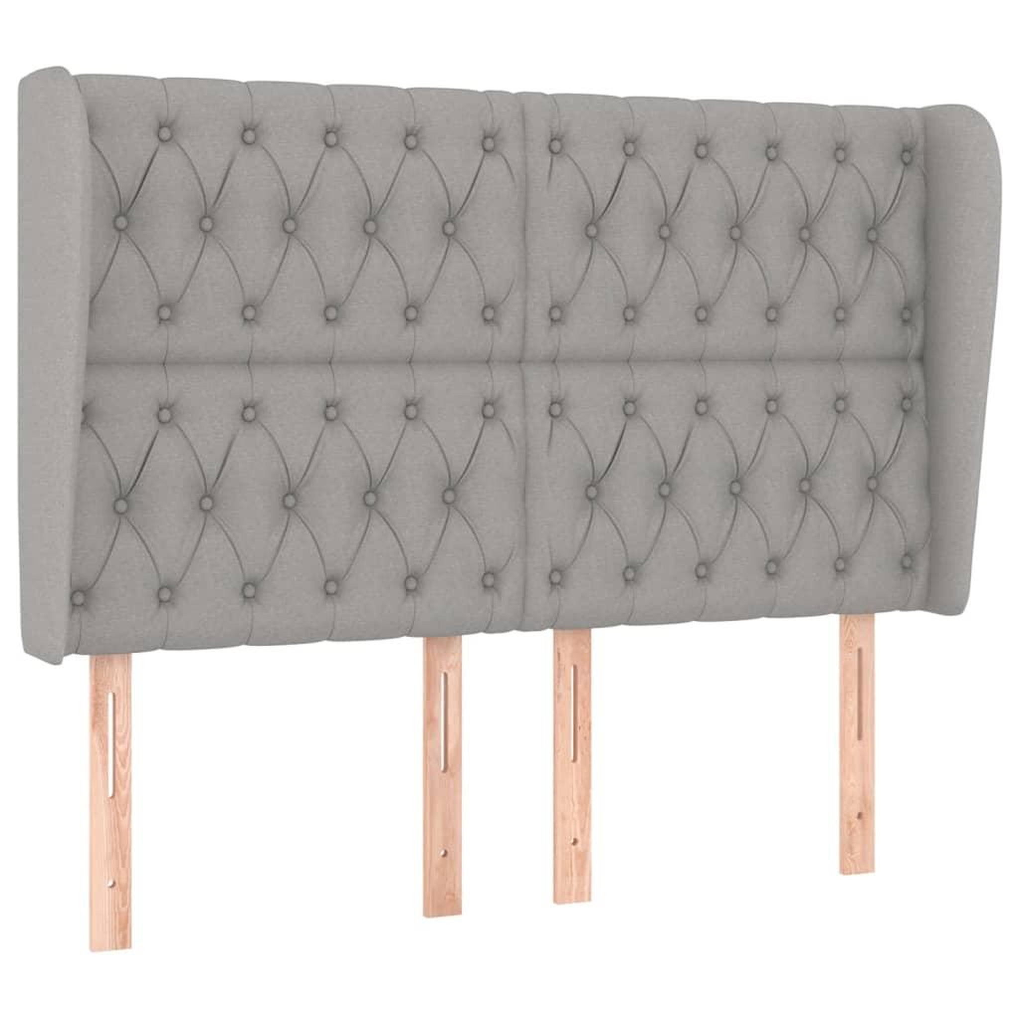 VIDAXL Tete de lit avec oreilles gris clair 147x23x118/128 cm tissu