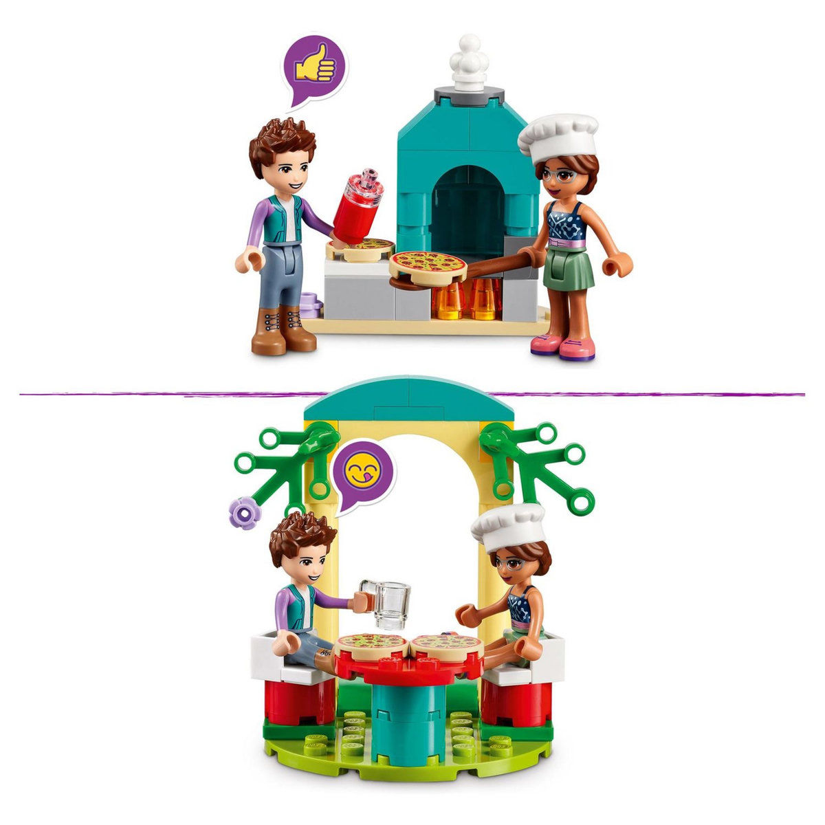 LEGO  Friends 41705 Pizzeria Heartlake City, Jouet de Construction de Restaurant, Inclut la Mini-Poupée Olivia
