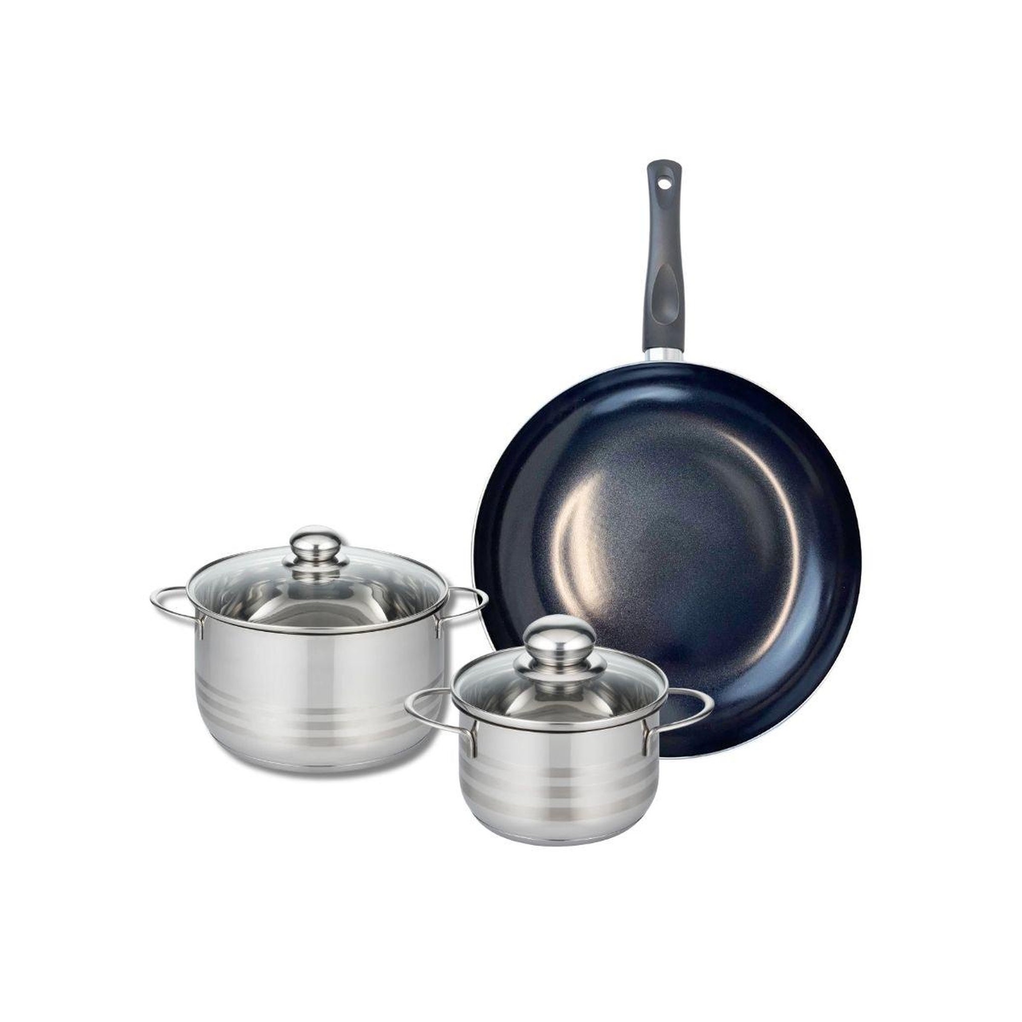 ELO Ensemble de 1 poêle de cuisson 32 cm et 2 faitouts 16 et 20 cm elo prima brillant