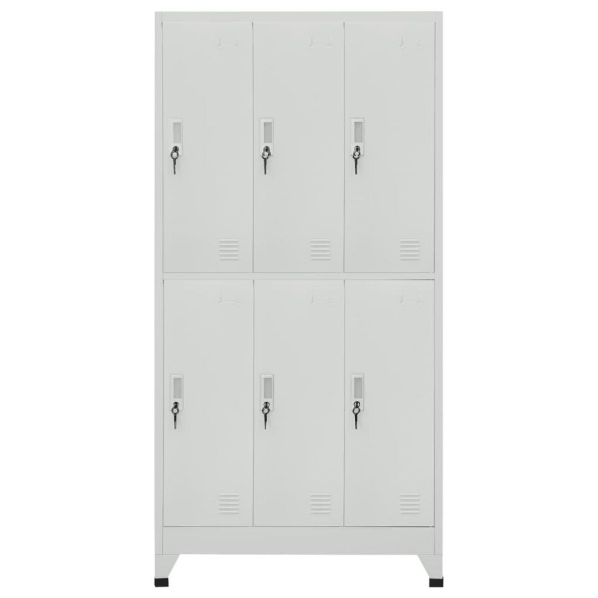 VIDAXL Armoire a casier avec 6 compartiments Acier 90x45x180 cm Gris
