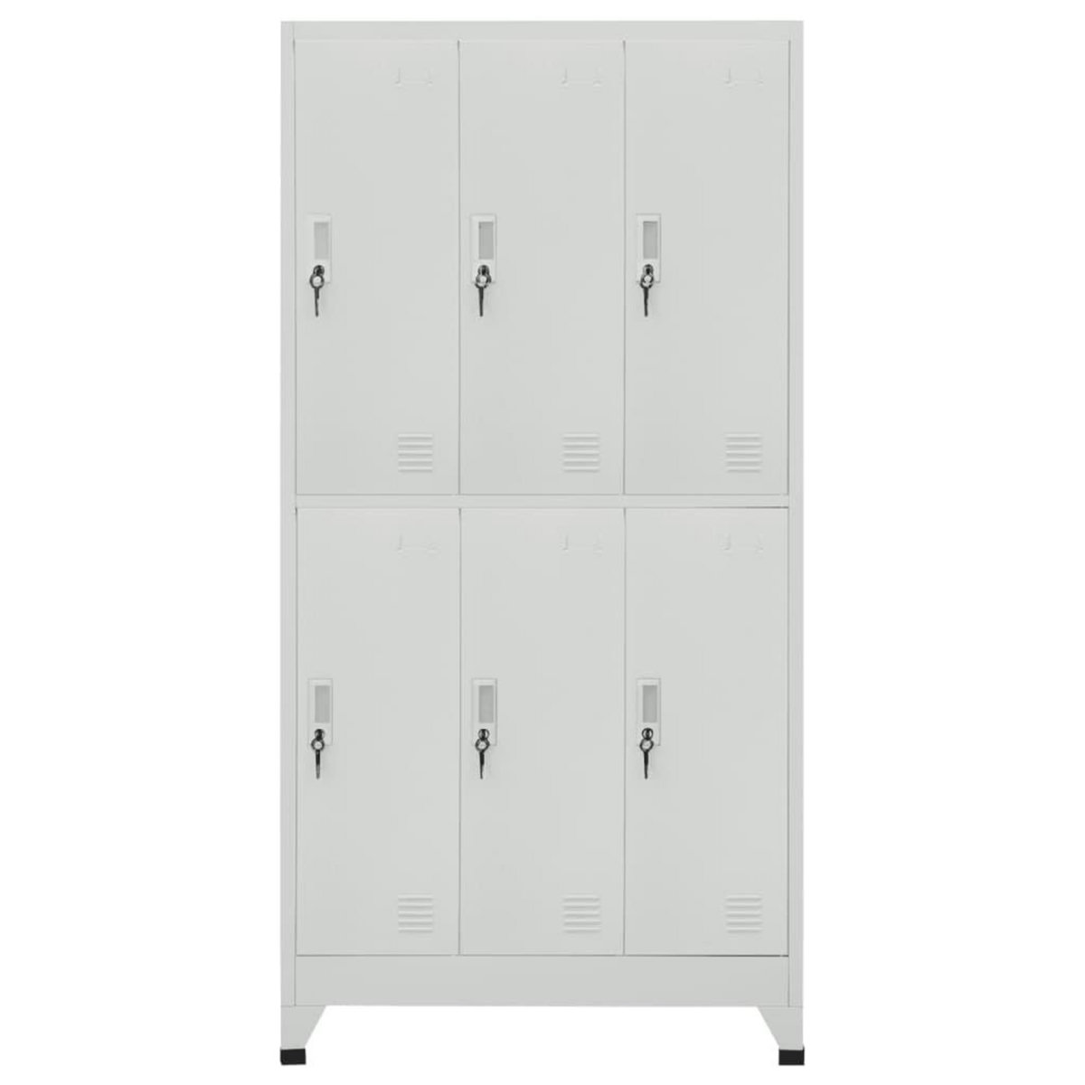 VIDAXL Armoire a casier avec 6 compartiments Acier 90x45x180 cm Gris