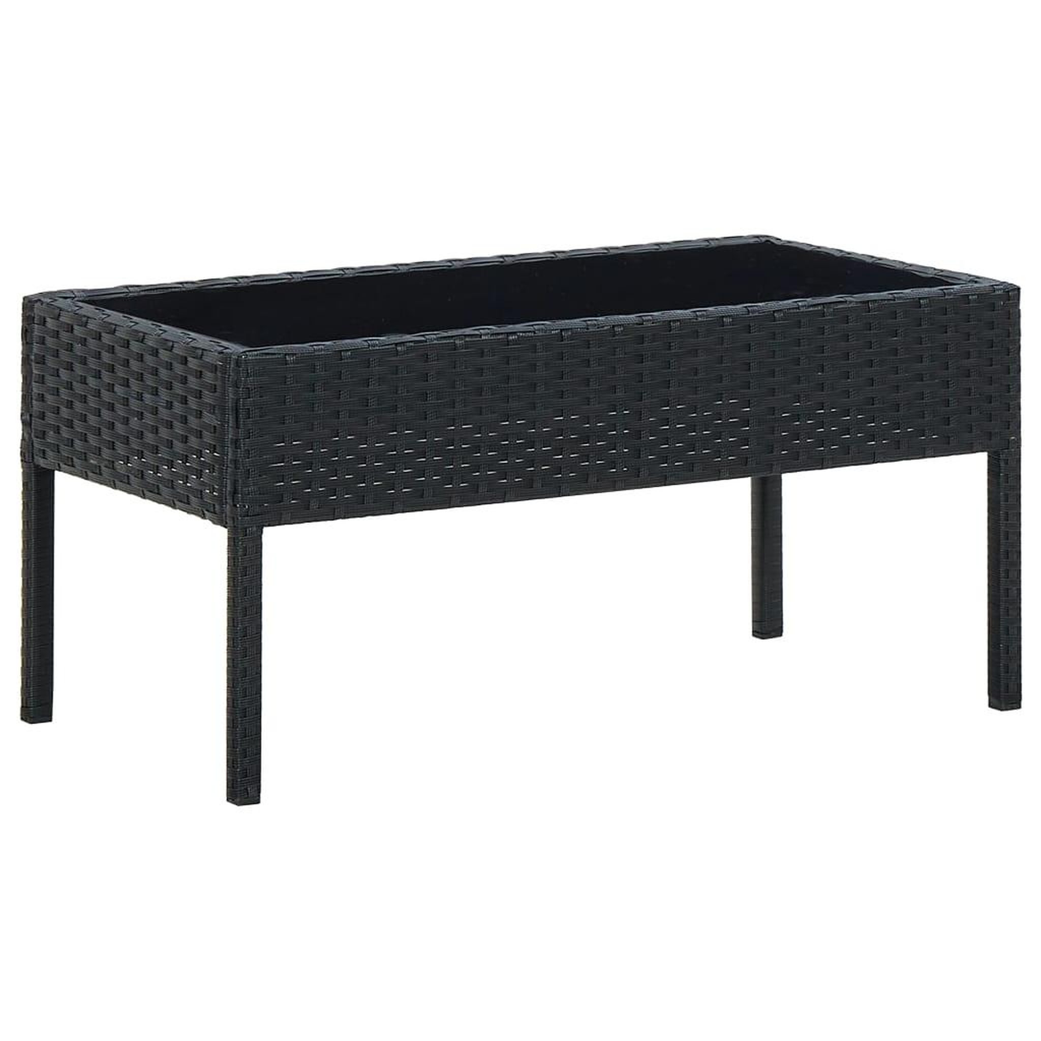 Voir la diapositive 1 : VIDAXL Table de jardin Noir 75x40x37 cm Resine tressee