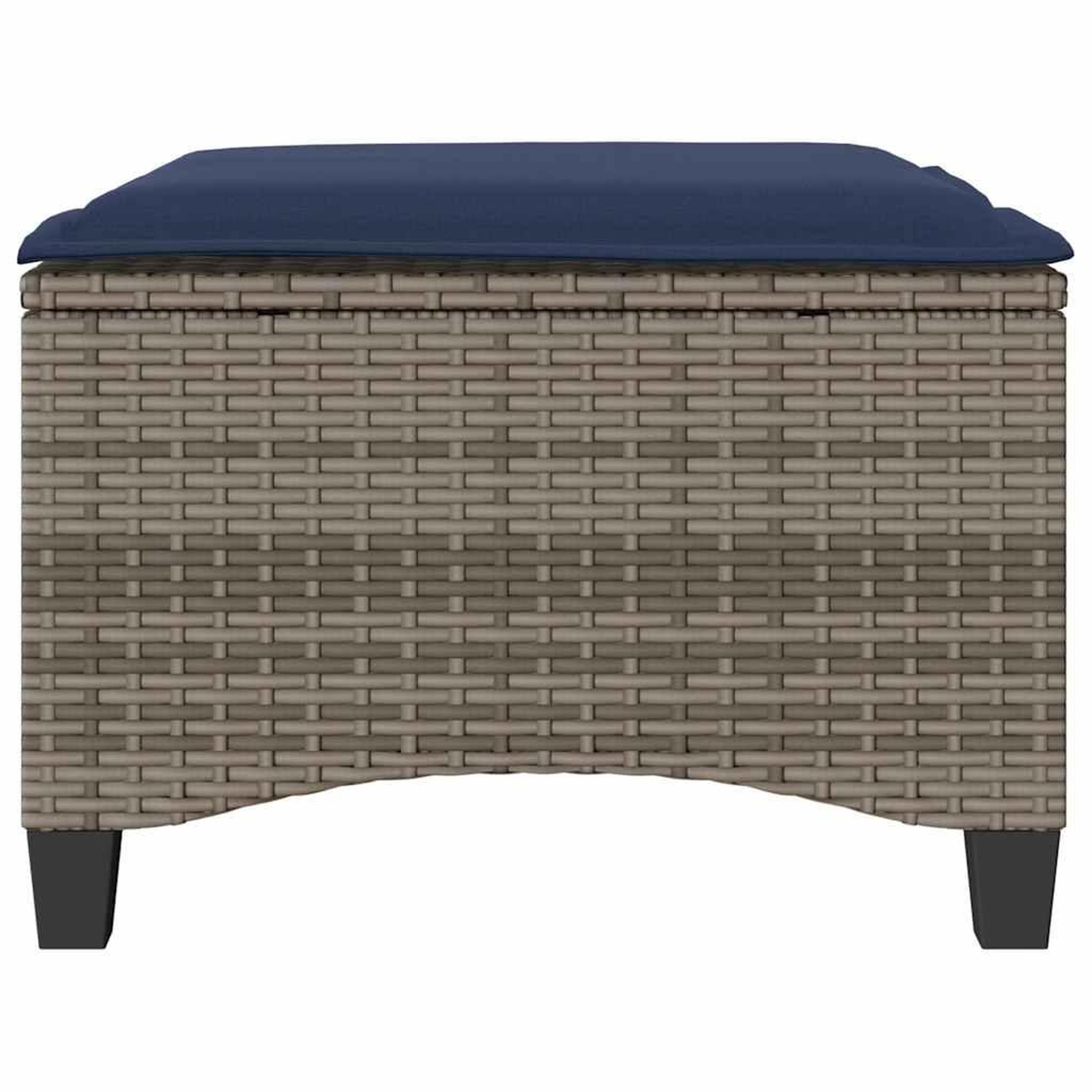 Voir la diapositive 4 : VIDAXL Tabourets jardin coussins 2 pcs gris 55x55x36 cm resine tressee