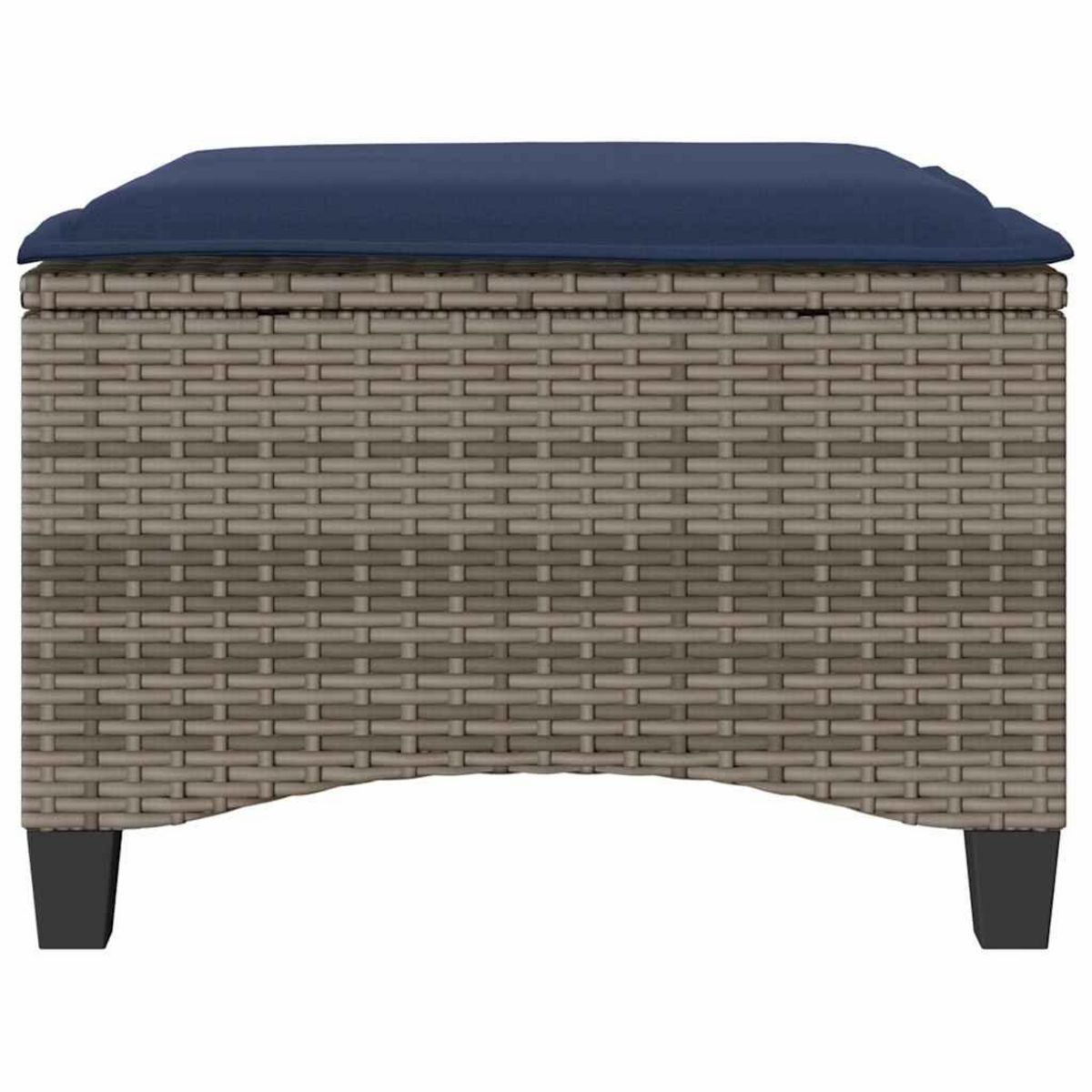 VIDAXL Tabourets jardin coussins 2 pcs gris 55x55x36 cm resine tressee