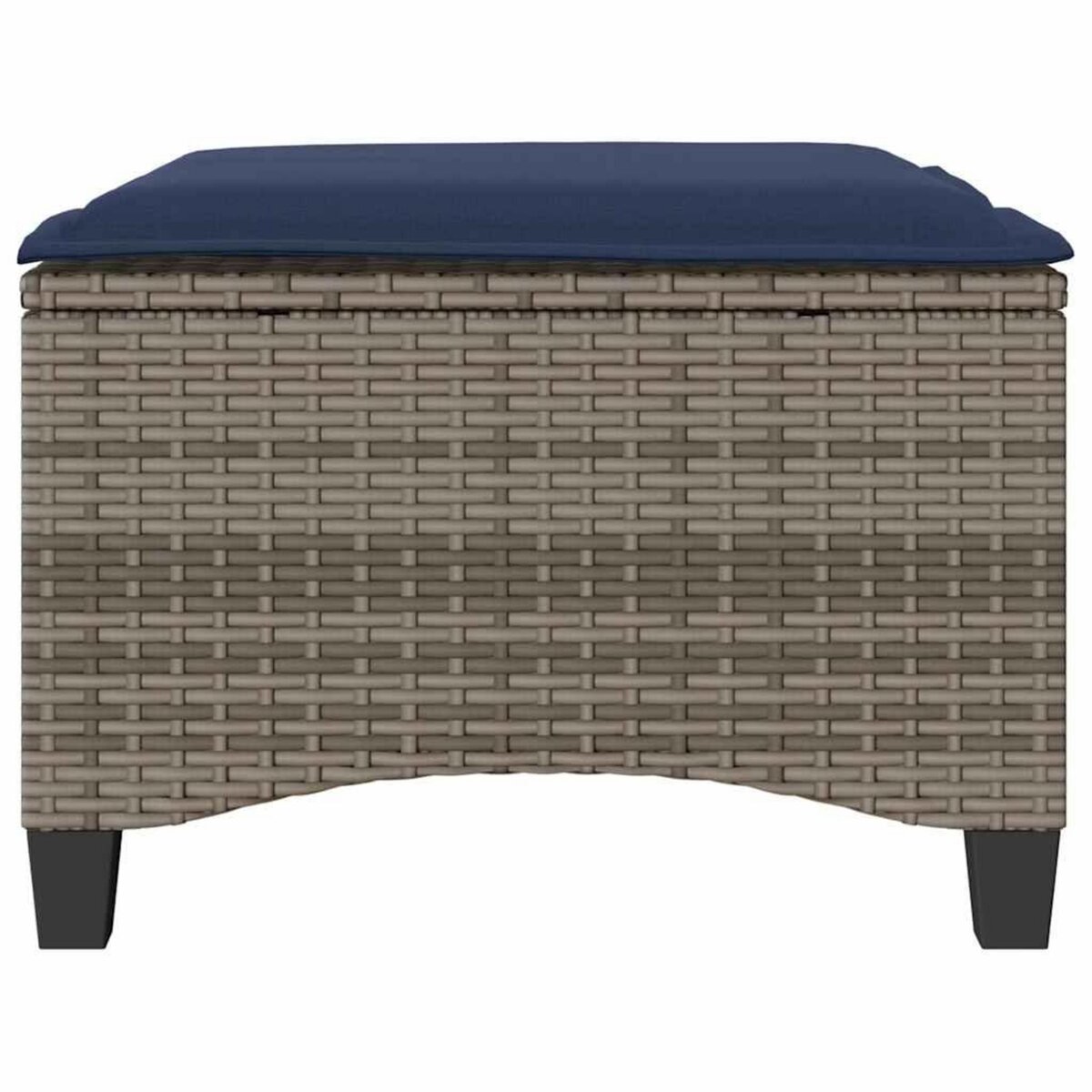 VIDAXL Tabourets jardin coussins 2 pcs gris 55x55x36 cm resine tressee