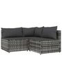 Voir la diapositive 2 : VIDAXL Salon de jardin 3 pcs avec coussins Gris Resine tressee