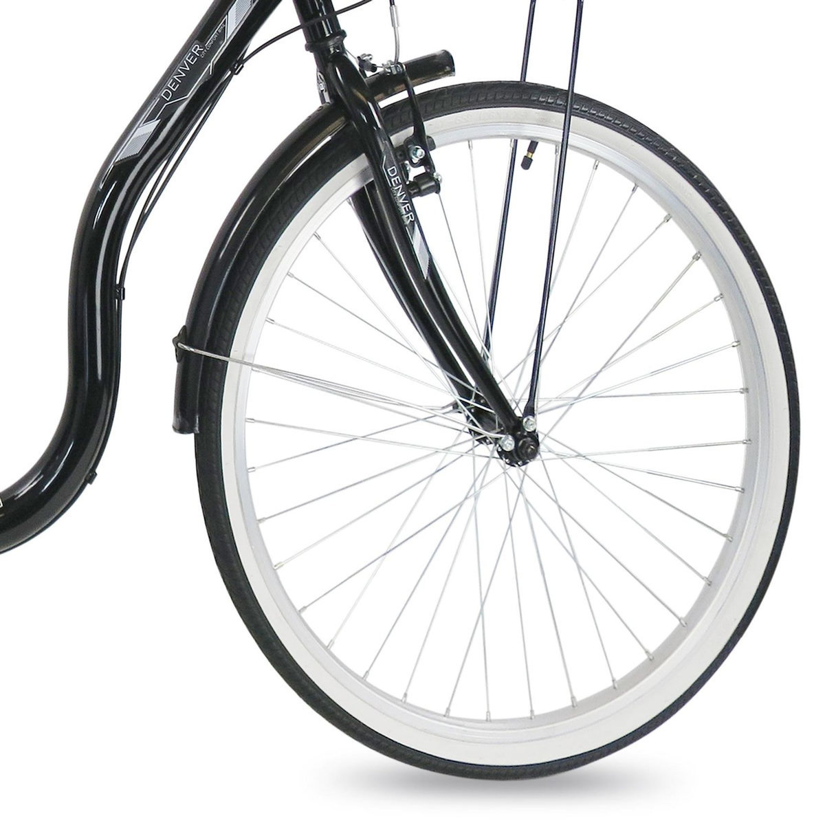 Vélo Ville 26'' City - 6 Vitesses - poignée tourante et dérailleur Shimano T21 avec cadre eNjambement bas et équipement City complet