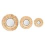 Voir la diapositive 1 : ATMOSPHERA Lot de 3 Miroirs Muraux en Raphia  Alba  40cm Beige