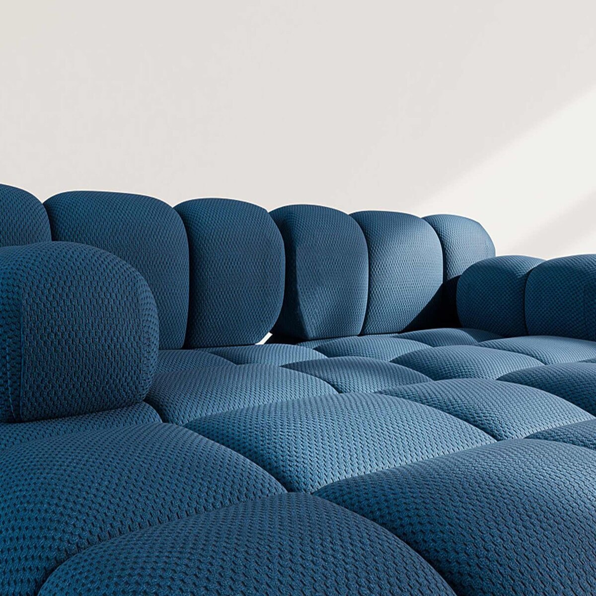 LISA DESIGN Ruby - canapé droit 4 places avec double méridienne - assise profonde - en velours texturé