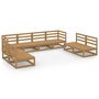 Voir la diapositive 2 : VIDAXL Salon de jardin 8 pcs marron miel bois de pin massif