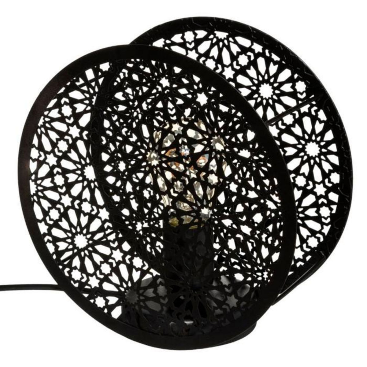 ATMOSPHERA Lampe à Poser Ronde  Lonzo  22cm Noir