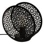 ATMOSPHERA Lampe à Poser Ronde  Lonzo  22cm Noir