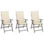 Voir la diapositive 1 : VIDAXL Chaises inclinables de jardin lot de 3 et coussins Bois acacia