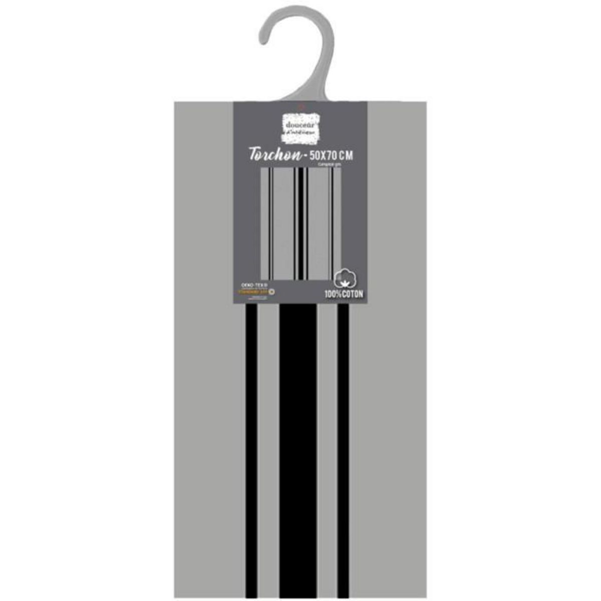 Paris Prix Torchon en Coton Tissé  Comptoir  50x70cm Gris