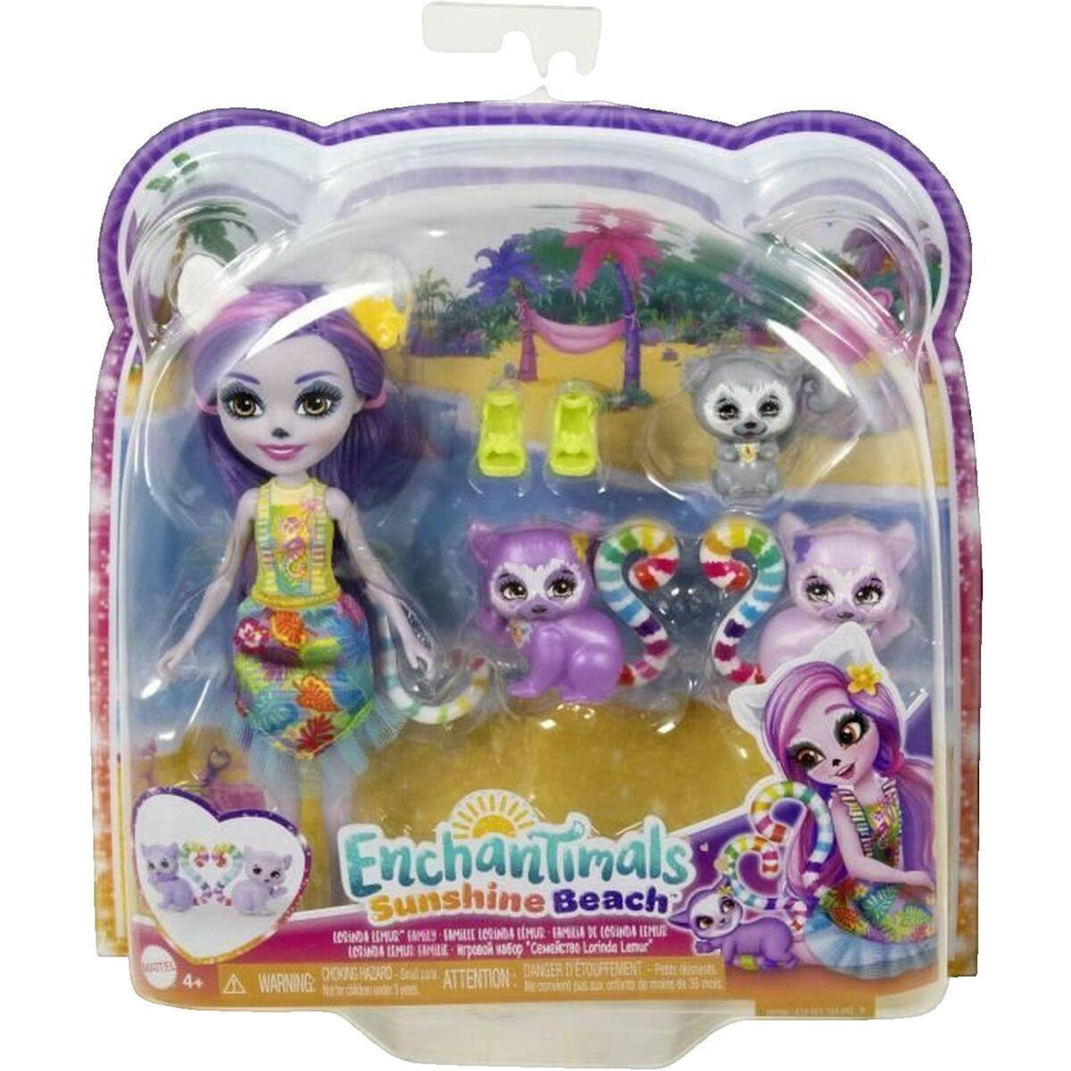 ENCHANTIMALS Poupée Enchantimals Famille Lorinda Lémur colorée