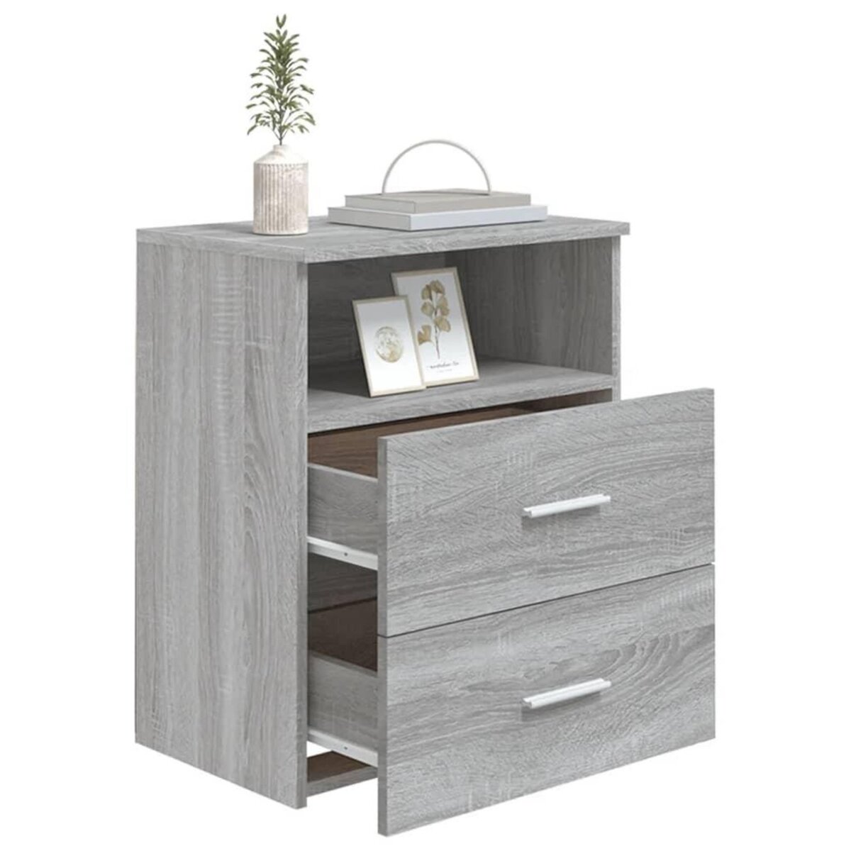 VIDAXL Table de chevet Sonoma gris 50x32x60 cm