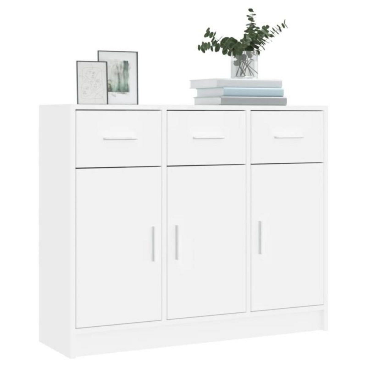 VIDAXL Buffet blanc 91x28x75 cm bois d ingénierie
