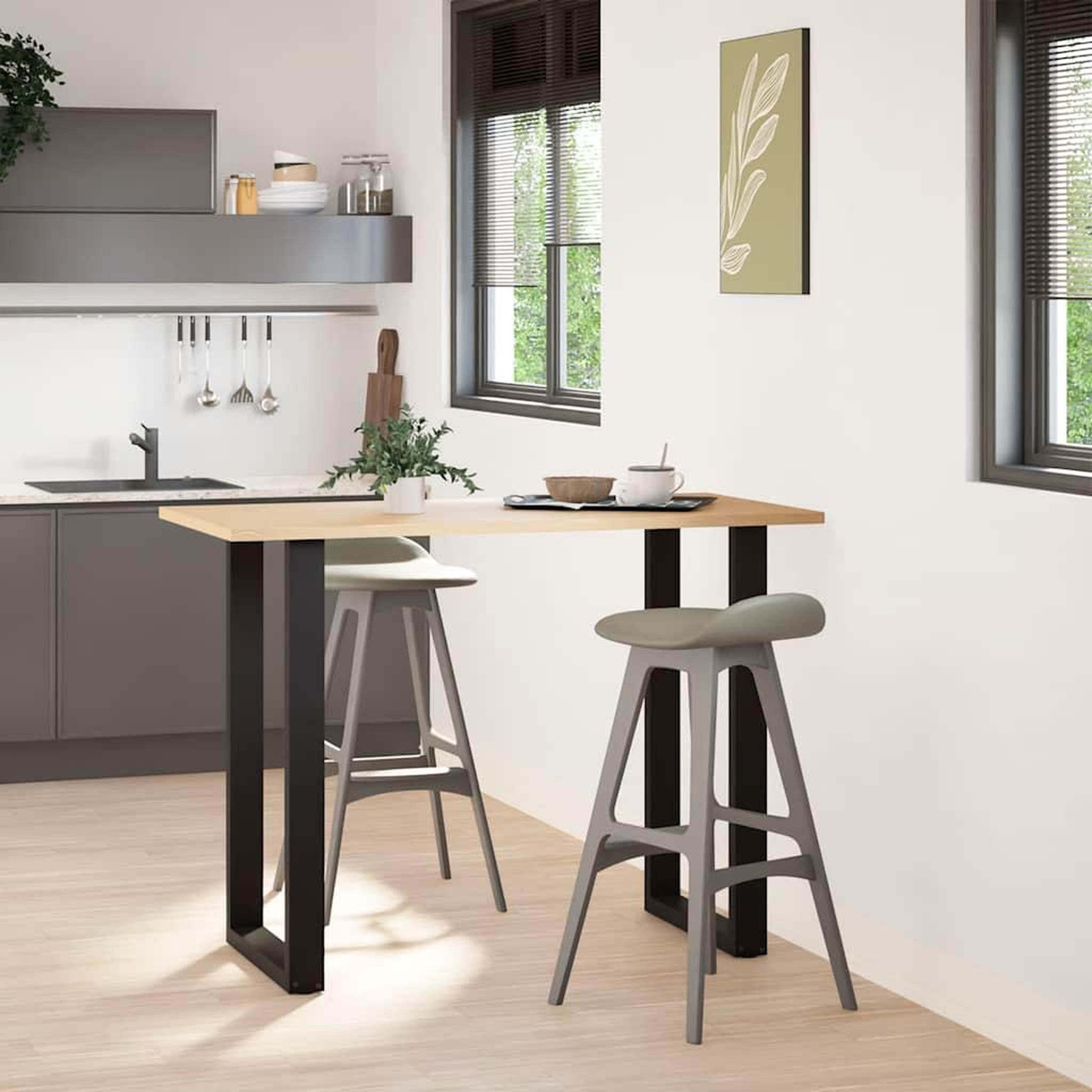 Voir la diapositive 2 : VIDAXL Pieds de table basse forme de U 2 pcs noir 60x(100-101)cm acier
