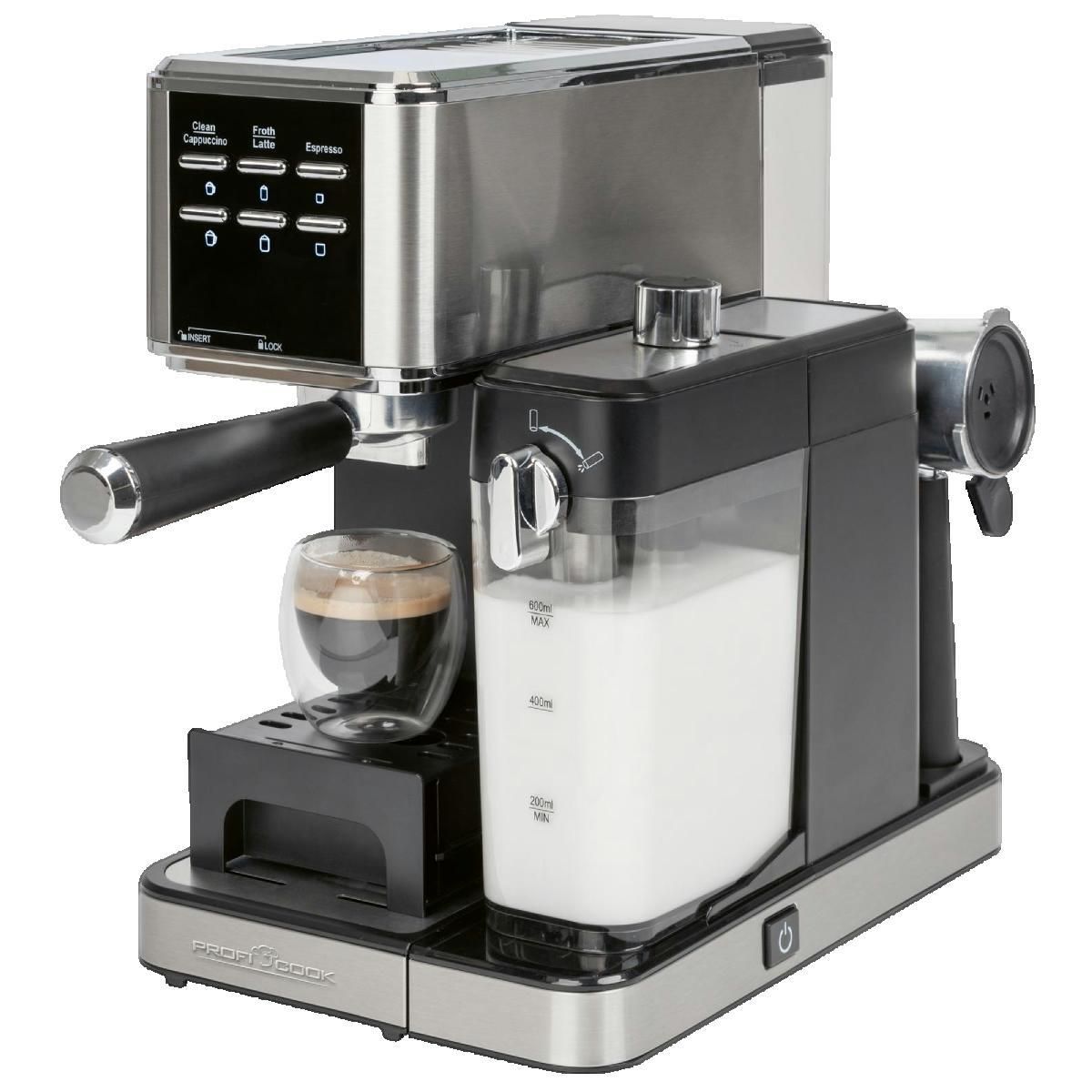 Profi Cook Machine à expresso Proficook PC-ES-KA 1266 acier inoxydable