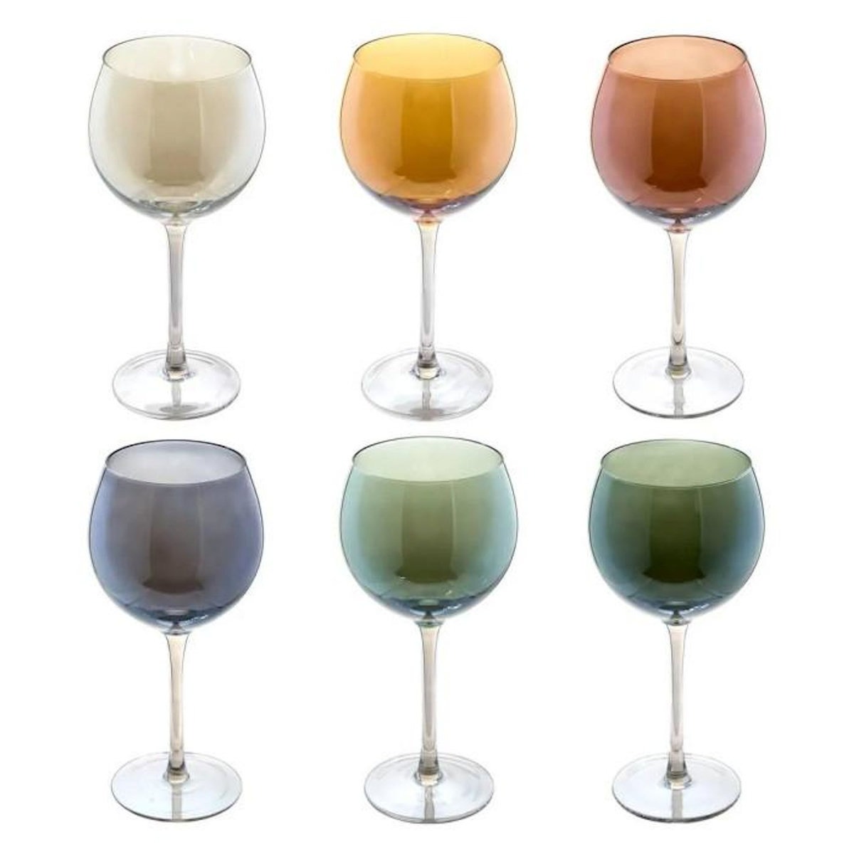 SECRET DE GOURMET Lot de 6 Verres à Vin  Lucia  42cl Multicolore