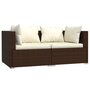 Voir la diapositive 3 : VIDAXL Salon de jardin 3 pcs avec coussins Marron Resine tressee