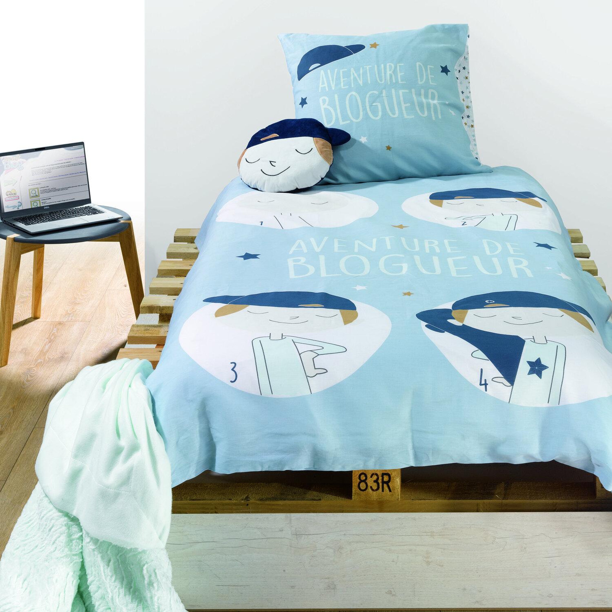 Voir la diapositive 3 : Les Ateliers du Linge Parure de couette 2pcs 140x200cm 100% coton 47 fils- blogueur