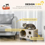 Voir la diapositive 6 : PAWHUT Niche grattoir pour chat 2 en 1 - design radio transistor vintage - carton ondulé