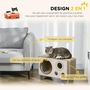 Voir la diapositive 6 : PAWHUT Niche grattoir pour chat 2 en 1 - design radio transistor vintage - carton ondulé