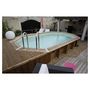 Voir la diapositive 1 : UBBINK Piscine hors sol bois octogonale - 355x550x120cm - Liner Beige - OCEA