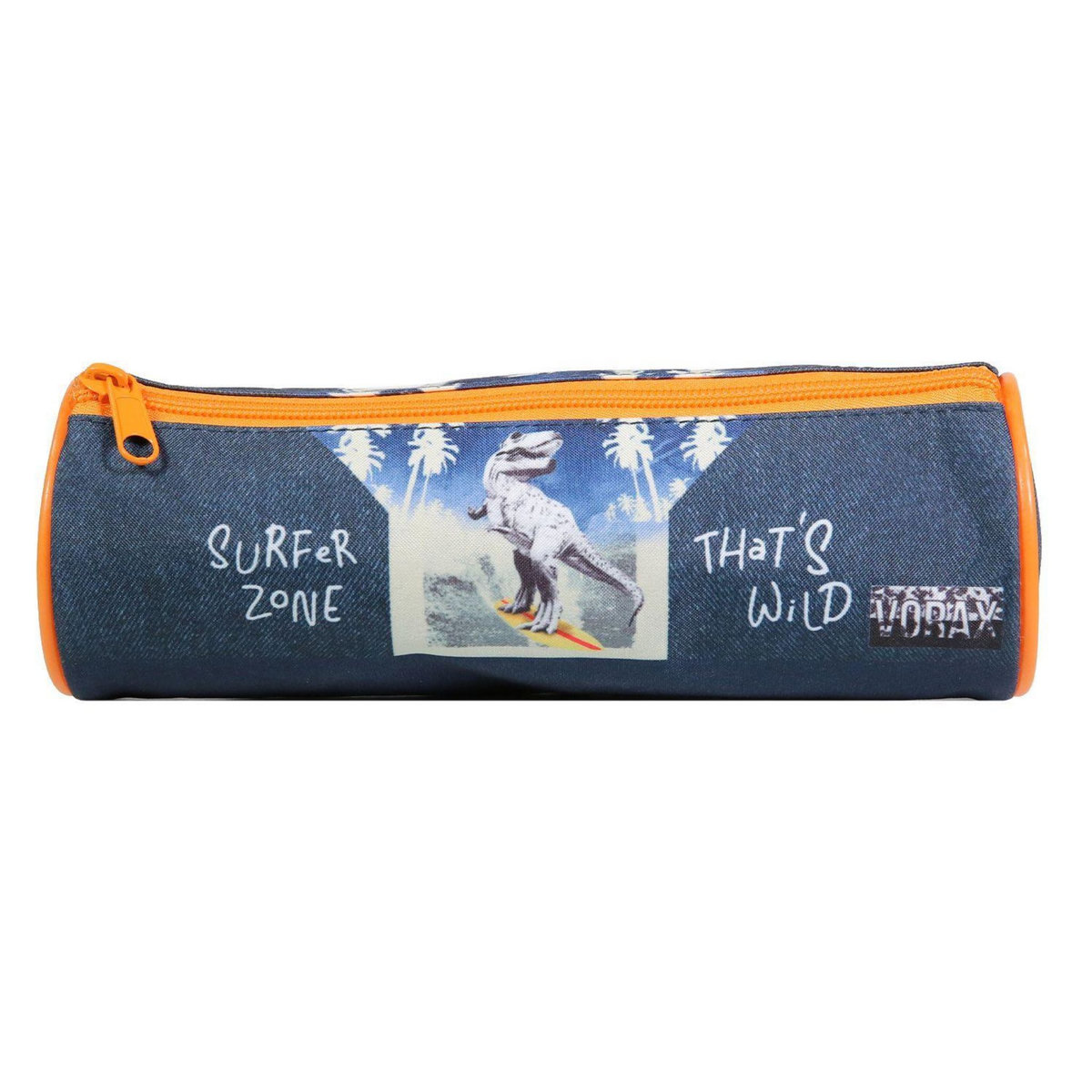 Bagtrotter BAGTROTTER Trousse scolaire ronde Vorax Bleue Dinosaure Surf