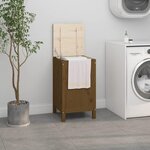 VIDAXL Boîte a linge Marron miel 44x44x76 cm Bois massif de pin