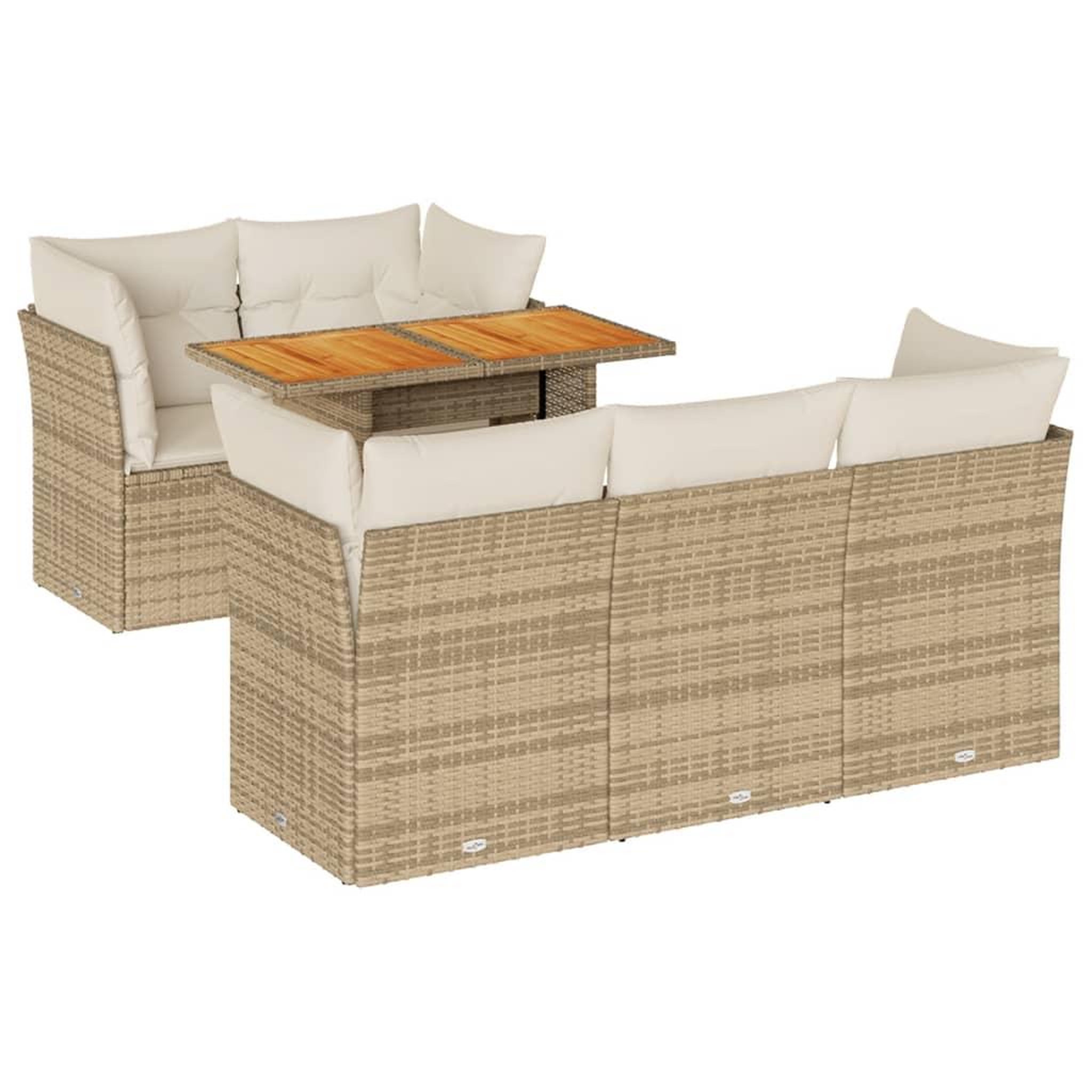 Voir la diapositive 2 : VIDAXL Salon de jardin avec coussins 6 pcs beige resine tressee