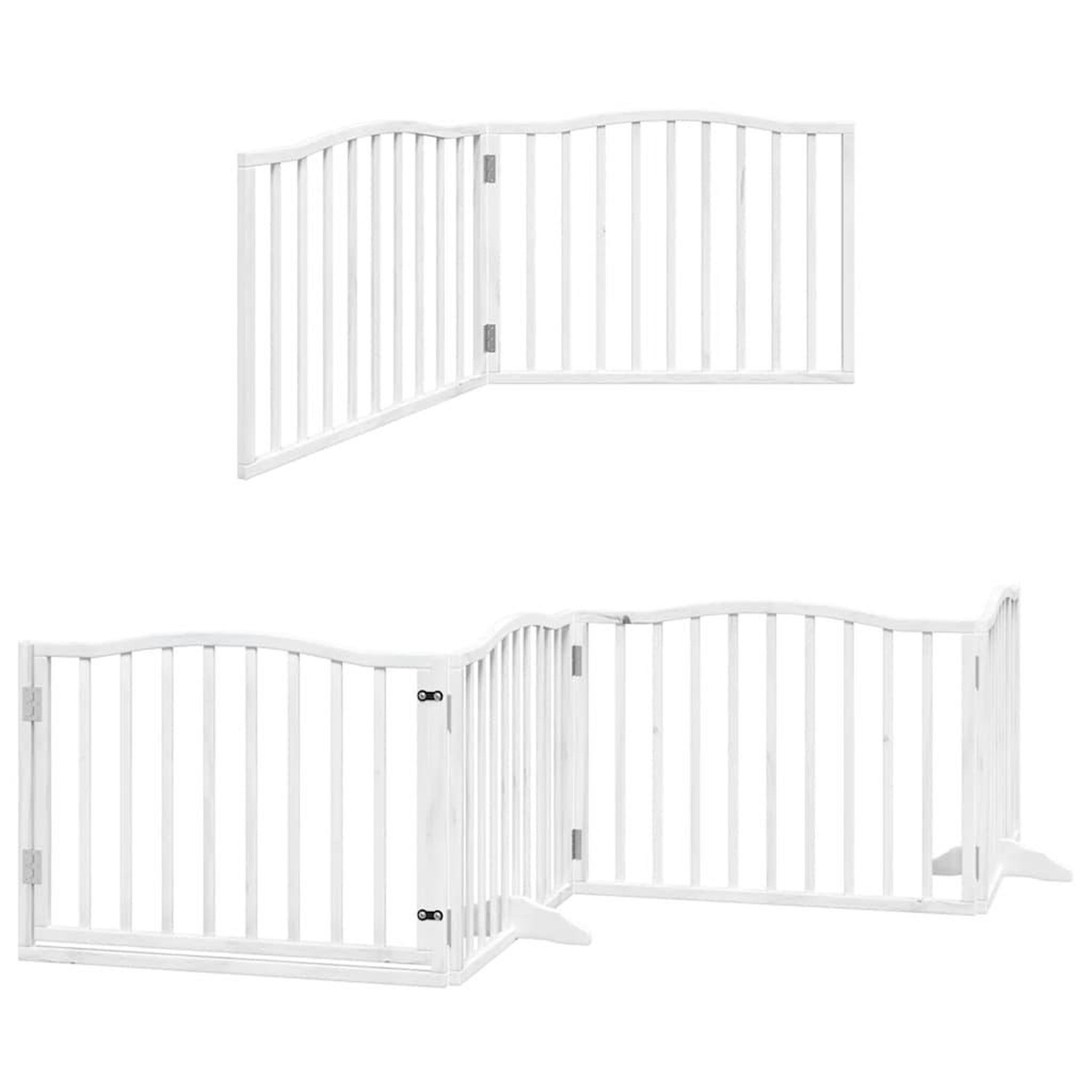 Voir la diapositive 3 : VIDAXL Barriere pour chien porte pliable 10 panneaux bois de peuplier