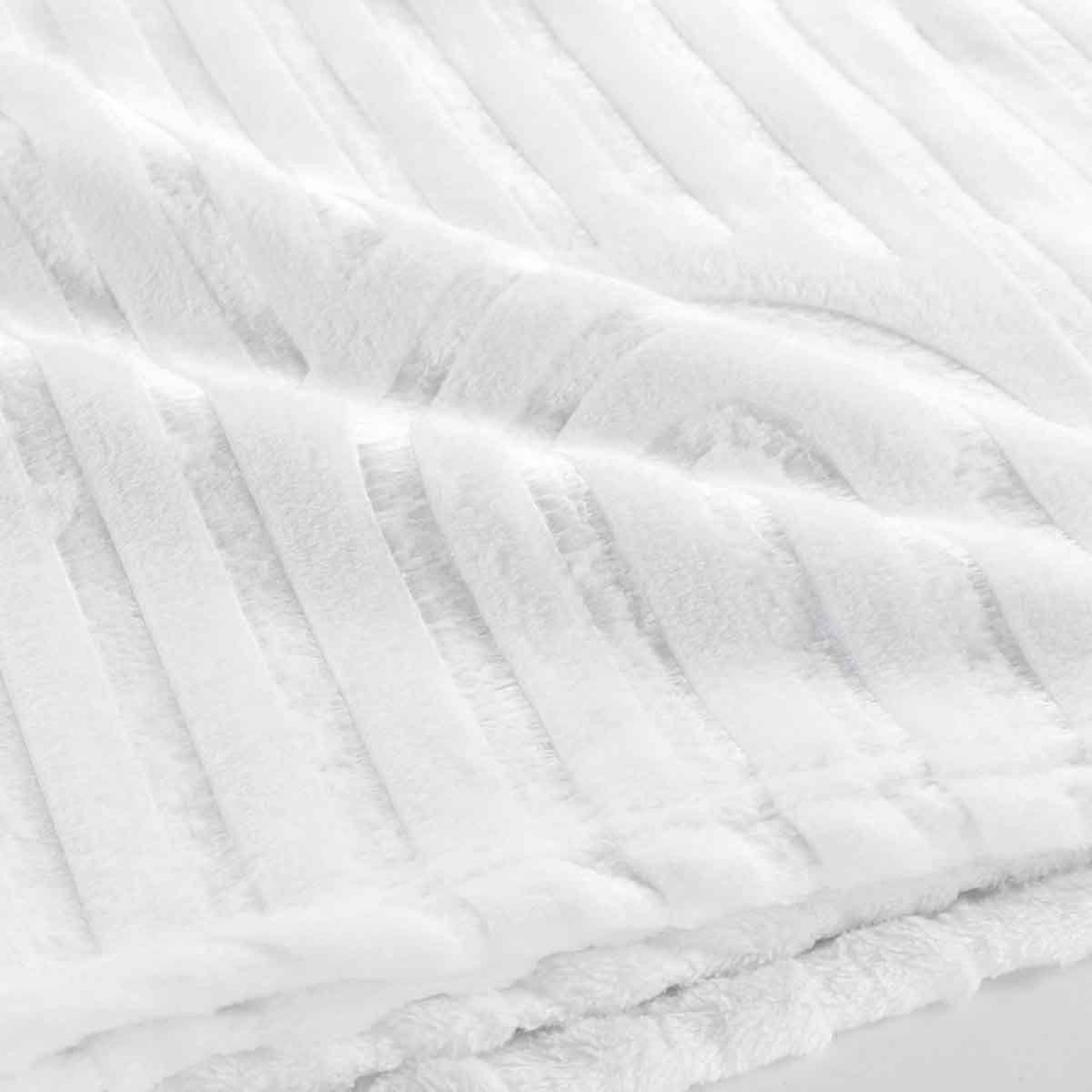 Voir la diapositive 3 : Douceur d'Intérieur Plaid flanelle uni  esquisse  125x150cm blanc