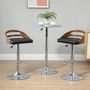 Voir la diapositive 2 : HOMCOM Lot de 2 tabourets de bar design contemporain hauteur d'assise réglable pivotant 360° revêtement synthétique noir dossier ajouré aspect bois
