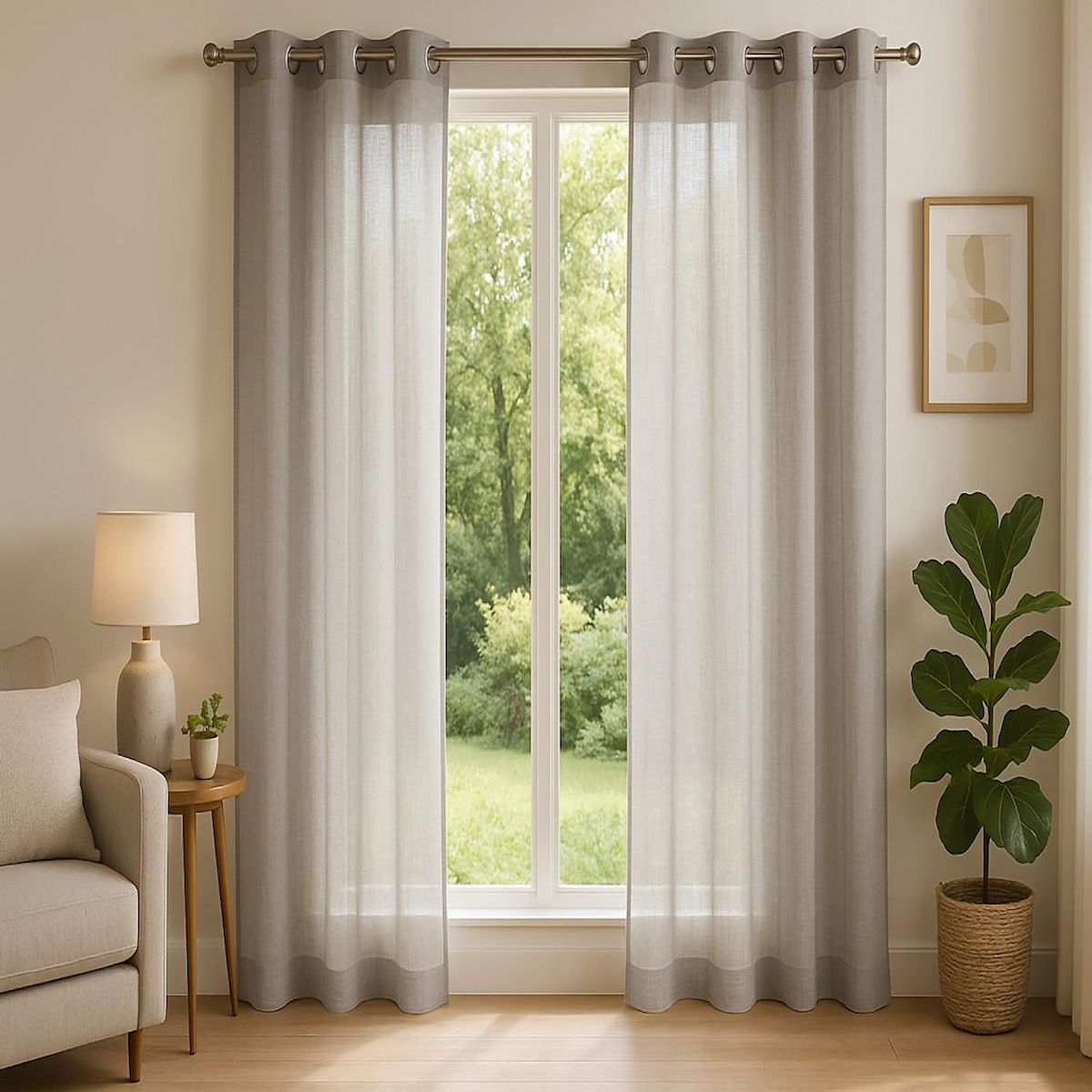 BATON ROUGE Rideau 100% lin lavé naturel