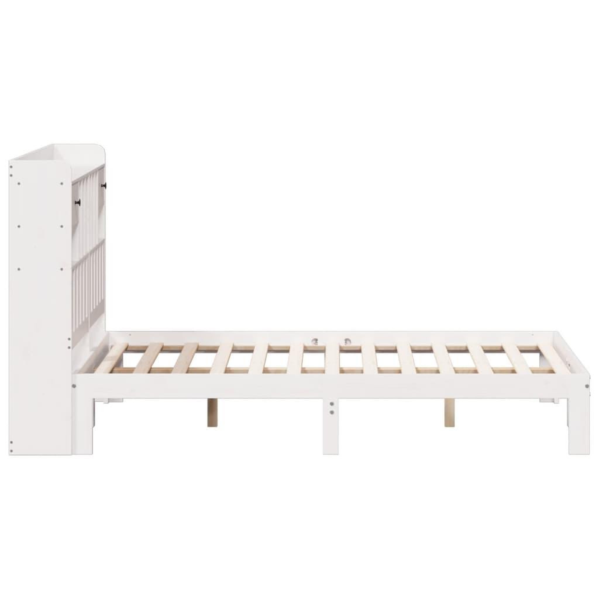 Voir la diapositive 5 : VIDAXL Lit bibliotheque sans matelas blanc 135x190 cm bois pin massif