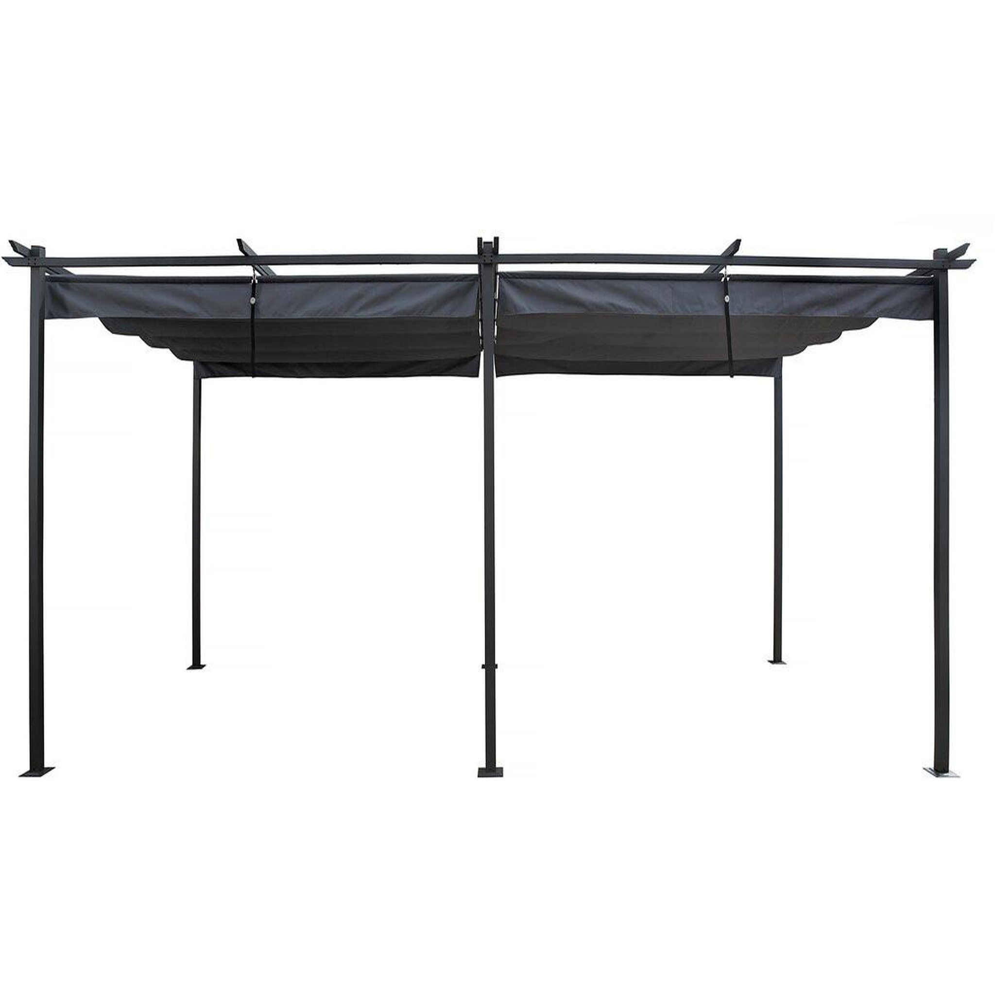 Habitat et Jardin Pergola en métal avec toit rétractable - 3 x 6 m - anthracite