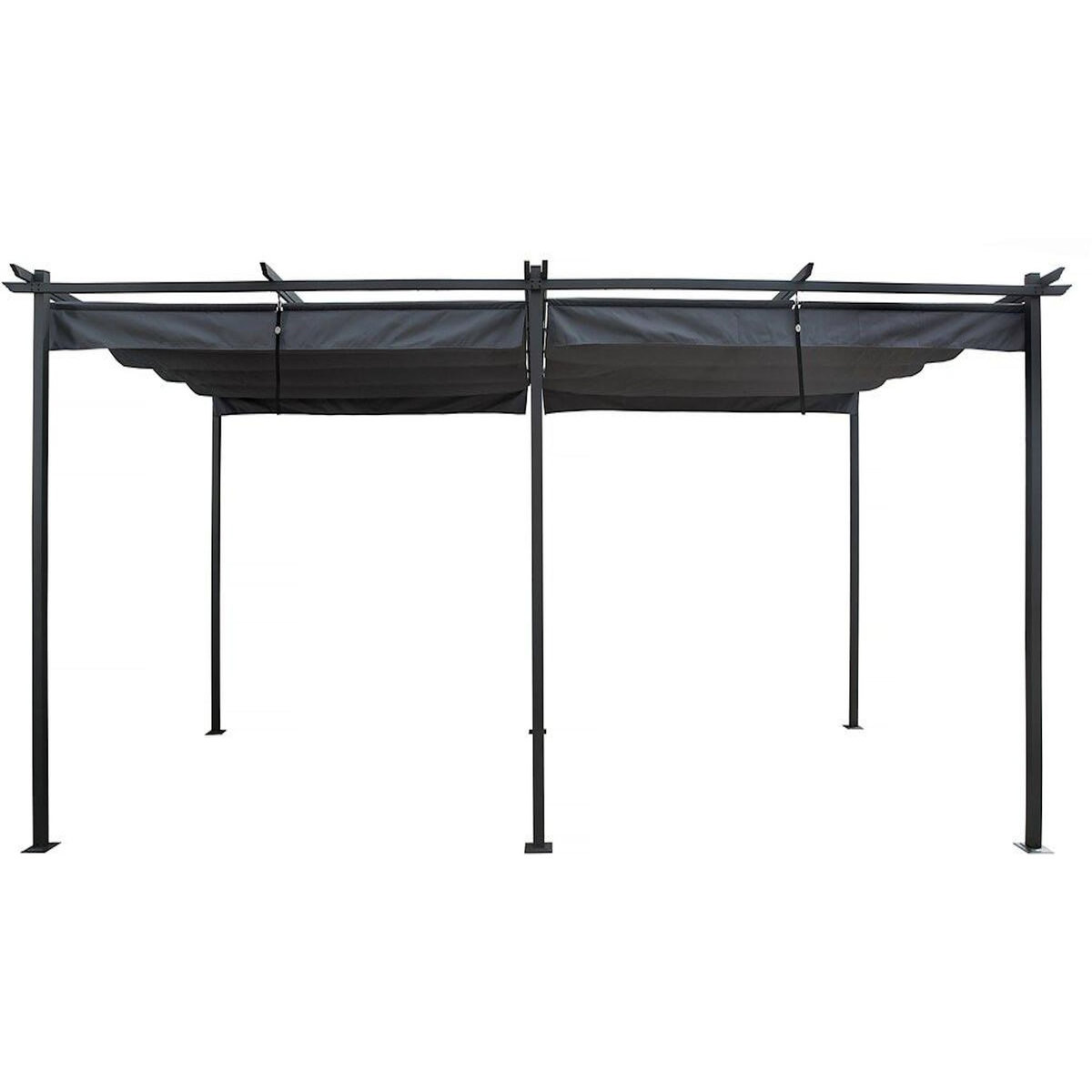 Habitat et Jardin Pergola en métal avec toit rétractable - 3 x 6 m - Anthracite