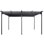 Habitat et Jardin Pergola en métal avec toit rétractable - 3 x 6 m - Anthracite